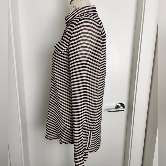 Vintage Sheer Striped Blouse - Picture 2 of 12